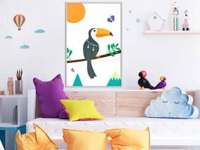 Αφίσα - Fairy-Tale Toucan - 30x45 - Μαύρο - Με πασπαρτού