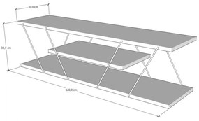 ΕΠΙΠΛΟ ΤΗΛΕΟΡΑΣΗΣ ΛΕΥΚΟ  120x30x33εκ. TARS