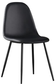 CELINA Καρέκλα Μέταλλο Βαφή Μαύρo, Pvc Μαύρο 45x54x85cm ΕΜ907,4ΜP
