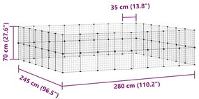 vidaXL Κλουβί Κατοικίδιων με 60 Πάνελ + Πόρτα Μαύρο 35 x 35εκ Ατσάλινο