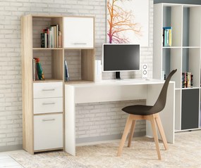 Γραφείο βιβλιοθήκη "LORA" σε χρώμα sonoma/λευκό 170x60x151 306-00003