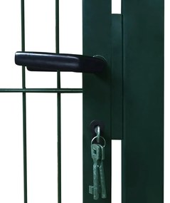 vidaXL Πόρτα Περίφραξης (Μονή) Πράσινη 106 x 190 εκ.