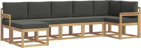 vidaXL Σειρά Καναπέ Εξωτερικού 7 pcs Άσπρο και Ανθρακί Πολυεστέρας