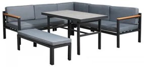 ΓΩΝΙΑΚΟ ΣΕΤ ΚΗΠΟΥ Fylliana Estelle ΓΚΡΙ ΧΡΩΜΑ 213x213x65εκ 378-125-059