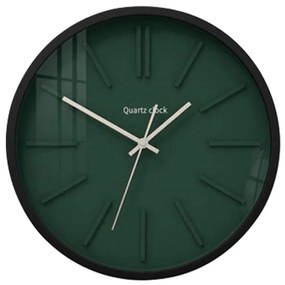 Ρολόι Τοίχου Mechelen 021960 Φ40x6cm Black-Green Mdf, Metal, Glass