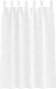 vidaXL Κουρτίνες Μαύρης Ύφανσης με Δαχτυλίδια 2 pcs Καθαρό Λευκό