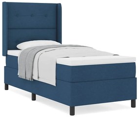 vidaXL Κρεβάτι με ελατήρια με στρώμα Μπλε 90 x 200 cm ύφασμα