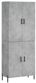 vidaXL Ντουλάπι Γκρι Σκυροδέματος 69,5x34x180 εκ. Επεξεργασμένο Ξύλο
