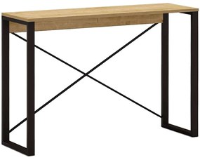 Κονσόλα Archie 0249806 110x35x75cm Oak-Black Μοριοσανίδα, Μέταλλο
