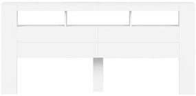 vidaXL Κεφαλάρι Κρεβατιού με LED Λευκό 220x18,5x103,5 εκ Επεξεργ. Ξύλο
