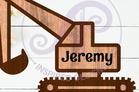 Intra απο ξύλο plywood Χρώμα wenge 3mm-4mm πάχος - Περίγραμμα οχήματος κατασκευής εκσκαφέων Δίασταση 30x20 cm INTRAFABR-25728955