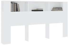 vidaXL Κεφαλάρι Με Αποθηκευτικό Χώρο Λευκό 200x18,5x104,5 εκ.