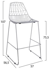 ΣΚΑΜΠΩ BAR ΜΕΤΑΛΛΙΚΟ  LUX ΧΡΩΜΙΟΥ 57x56,5x107 εκ.