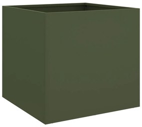 vidaXL Ζαρντινιέρα Λαδί 49x47x46 εκ. από Χάλυβα
