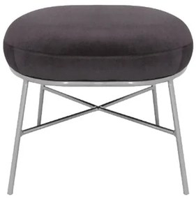Σκαμπό Υποπόδιο Trudi HM8640.01 Grey 44x52x38Υ εκ. Velvet, Metal