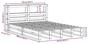 ΣΚΕΛΕΤΟΣ ΚΡΕΒΑΤΙΟΥ ΧΩΡΙΣ ΣΤΡΩΜΑ 120X200 ΕΚ ΜΑΣΙΦ ΞΥΛΟ ΠΕΥΚΟΥ 3306492