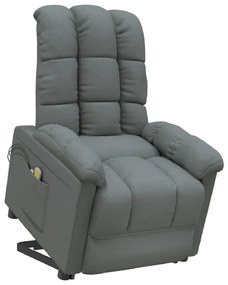 vidaXL Πολυθρόνα Μασάζ με Ανύψωση Σκούρο Γκρι Υφασμάτινη