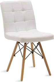Καρέκλα Cian II PU λευκό-φυσικό πόδι 43x56x81 εκ.