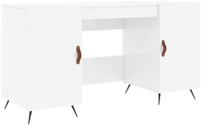 vidaXL Γραφείο Γυαλιστερό Λευκό 140x50x75 εκ. Επεξεργασμένο Ξύλο