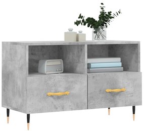vidaXL Έπιπλο Τηλεόρασης Γκρι Σκυροδέματος 80x36x50 εκ. Επεξεργ. Ξύλο