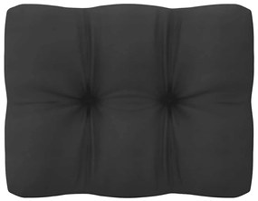 vidaXL Καναπές Κήπου Διθέσιος Μαύρος Μασίφ Ξύλο Πεύκου με Μαξιλάρια