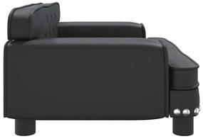 vidaXL Κρεβάτι Σκύλου Μαύρο 70 x 45 x 30 εκ. από Συνθετικό Δέρμα