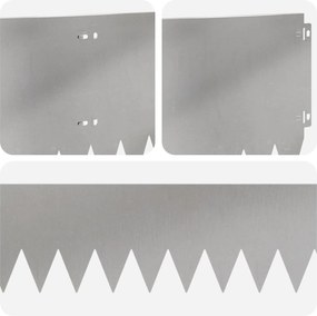 vidaXL Περίγραμμα γκαζόν 10 τμχ. 103 x 25 εκ Stainless Steel Ασημί