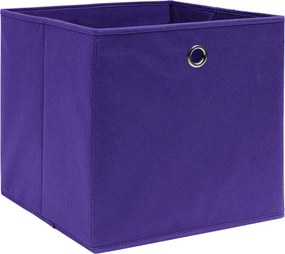 vidaXL Κουτιά Αποθήκευσης 4 τεμ. Μοβ 28x28x28 εκ. Ύφασμα Non-woven