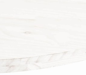vidaXL Επιφάνεια Τραπεζιού Οβάλ Λευκή 90x45x2,5 εκ. Μασίφ Ξύλο Πεύκου