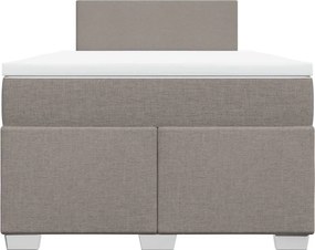 vidaXL Κρεβάτι Boxspring με Στρώμα Taupe 120x190 εκ. Υφασμάτινο
