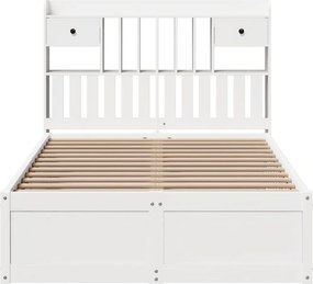 vidaXL Σκελετός Κρεβ. Χωρίς Στρώμα Λευκό 135x190 εκ Μασίφ Πεύκο