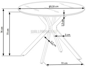 Simple Τραπέζι Ξύλο / Γυαλί / Μέταλλο 120x120x76