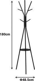 Καλόγερος Denner pakoworld μέταλλο σε λευκή απόχρωση 48.5x48.5x180εκ