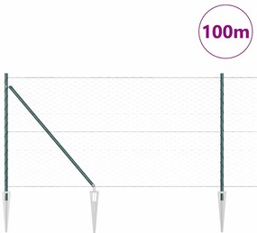 vidaXL Πεντάγωνος Φράχτης Πράσινος 1x100 μ Χάλυβα