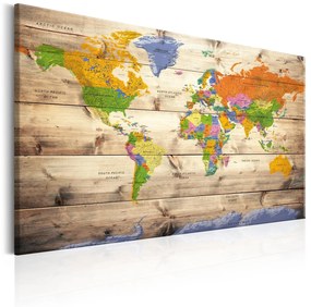 Πίνακας - Map on wood: Colourful Travels 60x40