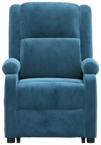 vidaXL Πολυθρόνα Μασάζ με Ανύψωση Μπλε Βελούδινη