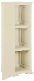 vidaXL Πλαστικό Ντουλάπι Angora Λευκό 40 x 43 x 125εκ. με Σχέδιο Ξύλου