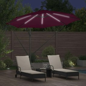 vidaXL Ομπρέλα Cantilever Banana Μπορντό 294 x 294 x 248 cm