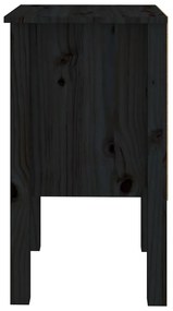 vidaXL Κομοδίνο Μαύρο 40 x 35 x 61,5 εκ. από Μασίφ Ξύλο Πεύκου