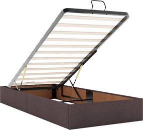 vidaXL Κρεβάτι Ottoman με στρώμα Σκούρο Καφέ 90 x 200 cm Ύφασμα