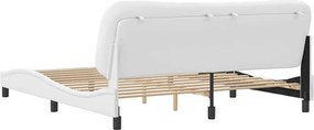 vidaXL Πλαίσιο κρεβατιού χωρίς Στρώμα Hvar Λευκό 180x200 εκ. Συνθετικό Δέρμα