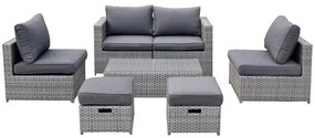 Σαλόνι Κήπου (Σετ 6Τμχ) Bali Ε6625,1 Grey 6 Θέσεων