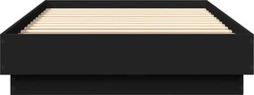 vidaXL Πλαίσιο Κρεβατιού Μαύρο 100x200 εκ. Επεξεργ. Ξύλο