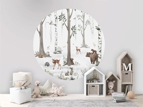 White Forest Ταπετσαρια Τοιχου Λευκο Στρογγυλη 80cm