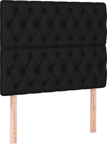 vidaXL Κρεβάτι Boxspring με Στρώμα Μαύρο 120x200 εκ. Υφασμάτινο