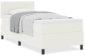 vidaXL Κρεβάτι με Βάση και Στρώμα Κρέμα 80x200 εκ Ύφασμα Σουέτ