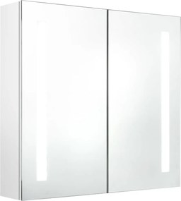 vidaXL Καθρέφτης Μπάνιου με Ντουλάπι &amp; LED Λαμπερό Λευκό 62x14x60 εκ.