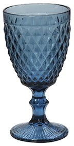 Ποτήρια Γυάλινα με πόδι Σαγρέ Tir102  Μπλε Σετ 6τμχ 240ml