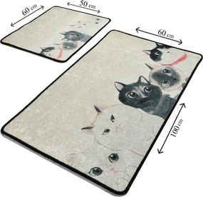Bathmat Set (2 Pieces) Angry Cats Djt Multicolor