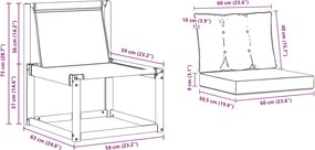 vidaXL Σειρά Καναπέ Εξωτερικού με μαξιλάρι 3 pcs Λευκό και Μπεζ